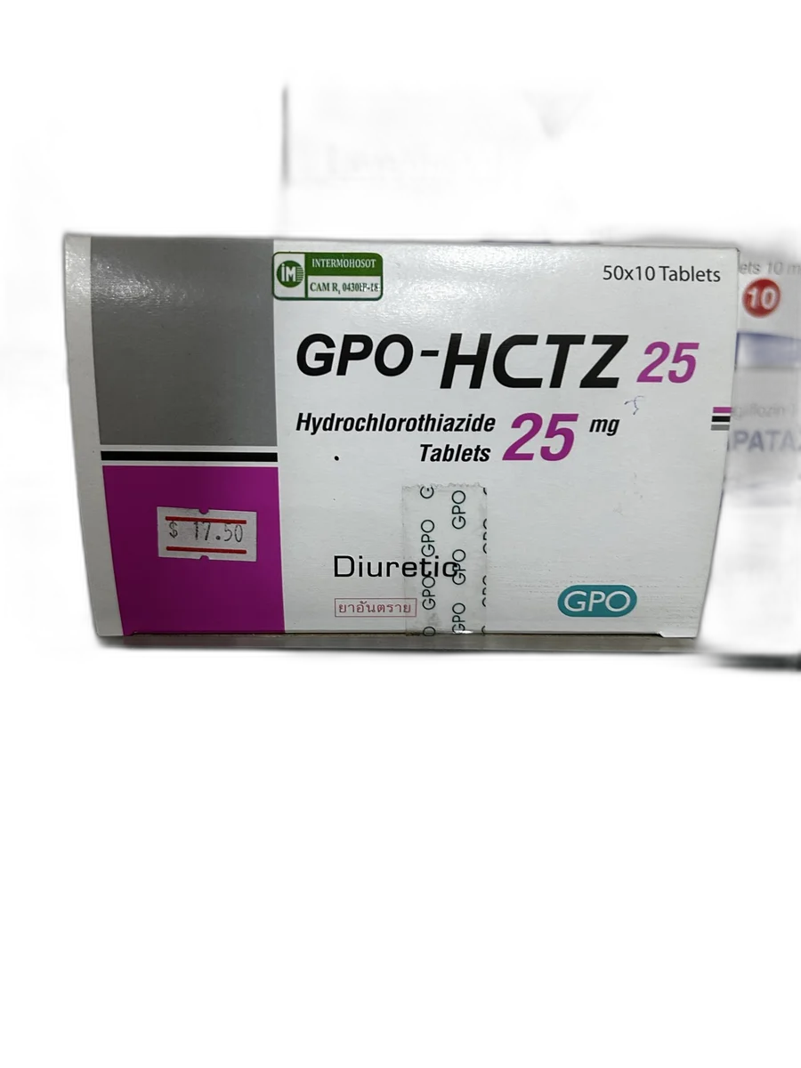 GPO-HCTZ 25 — available at pharmacies in Cambodia on PharmKulen