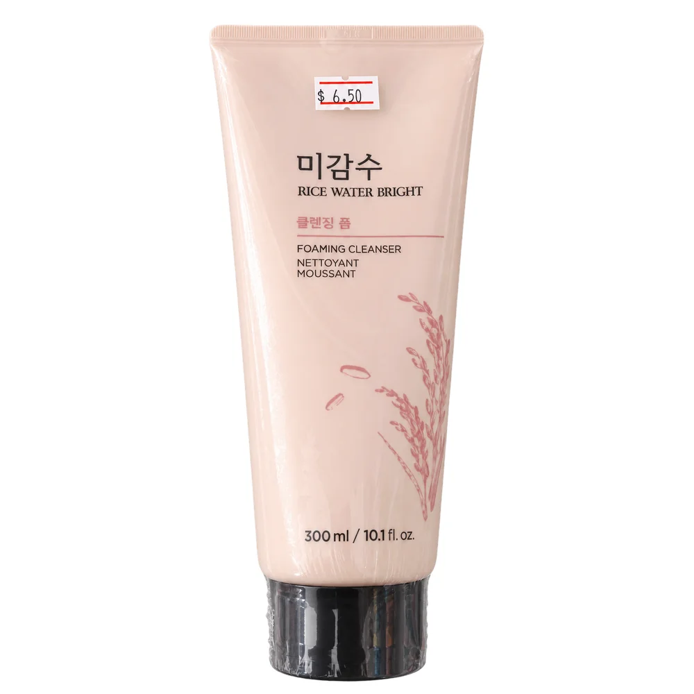 The Face Shop Rice Water Bright Foaming Cleanser (300 ml) — available at pharmacies in Cambodia on PharmKulen