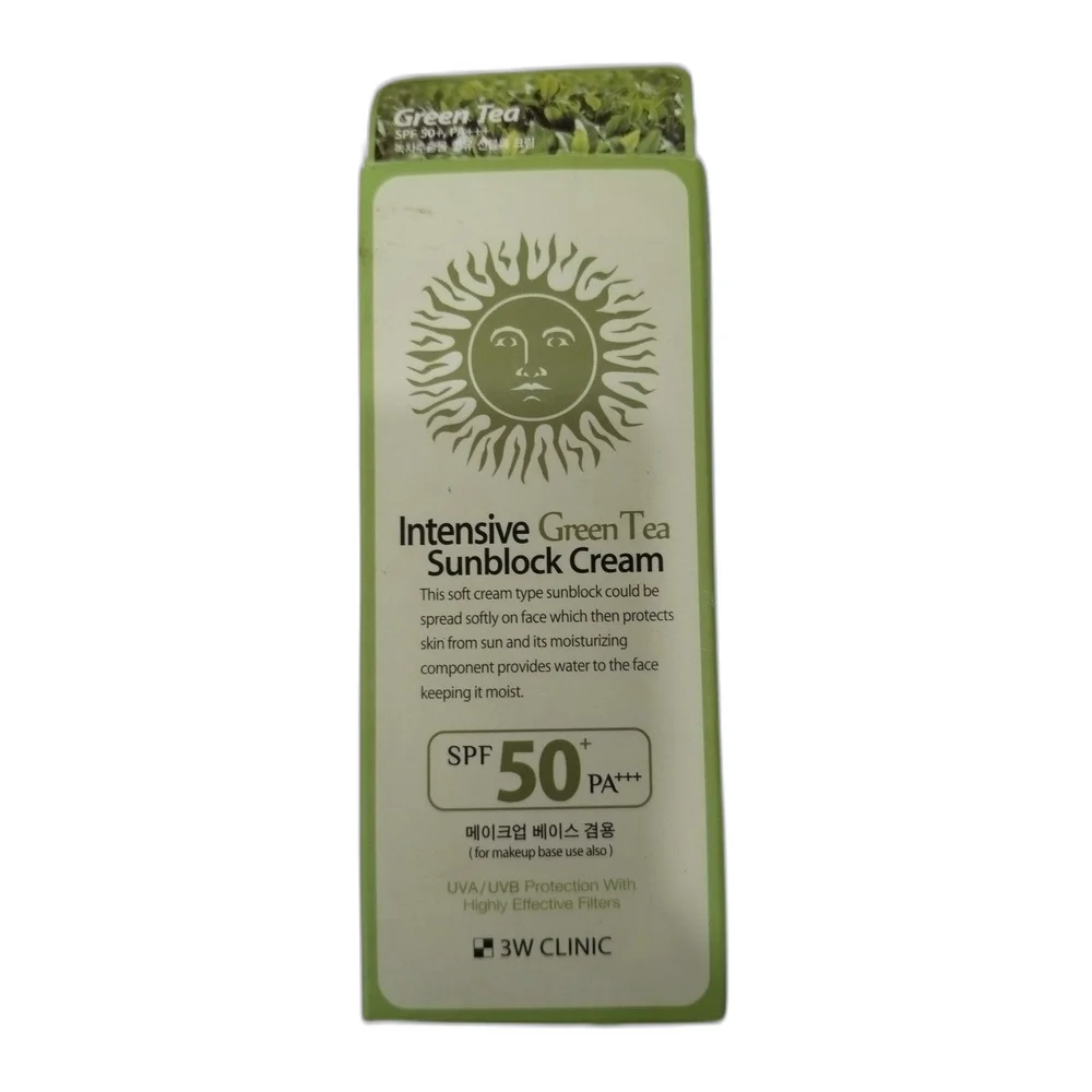 3W Clinic Intensive Green Tea Sunblock Cream — available at pharmacies in Cambodia on PharmKulen
