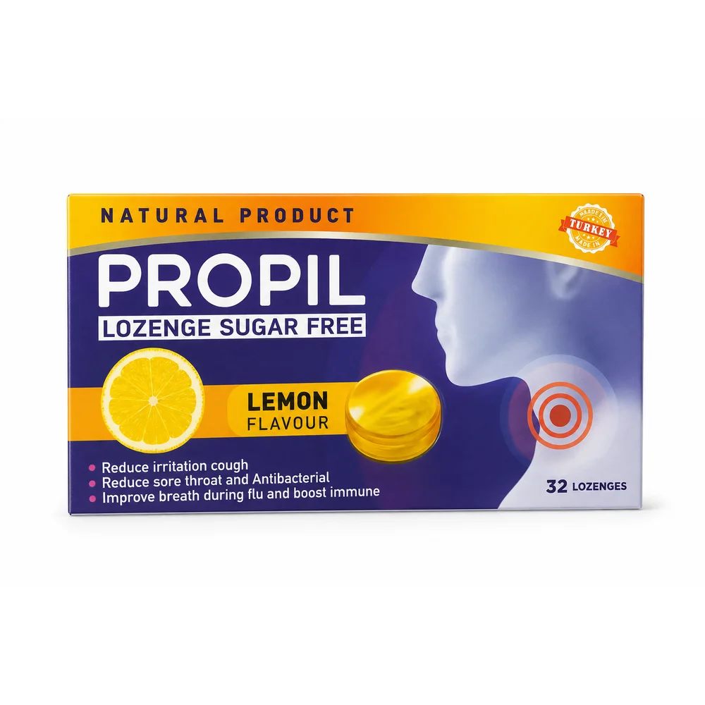 Propil Sugar Free Lemon Lozenges — available at pharmacies in Cambodia on PharmKulen