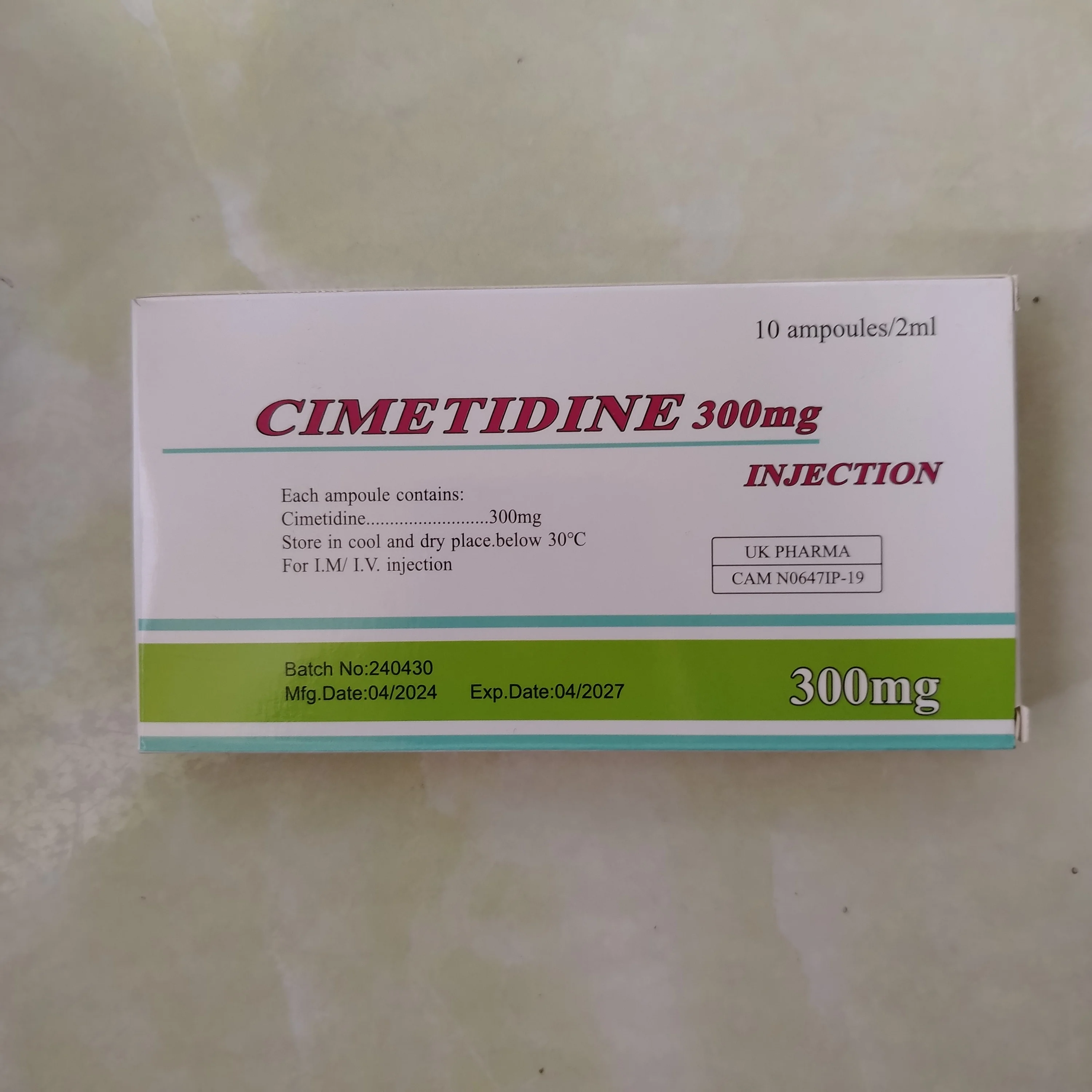 Cimetidine 300mg Injection — available at pharmacies in Cambodia on PharmKulen