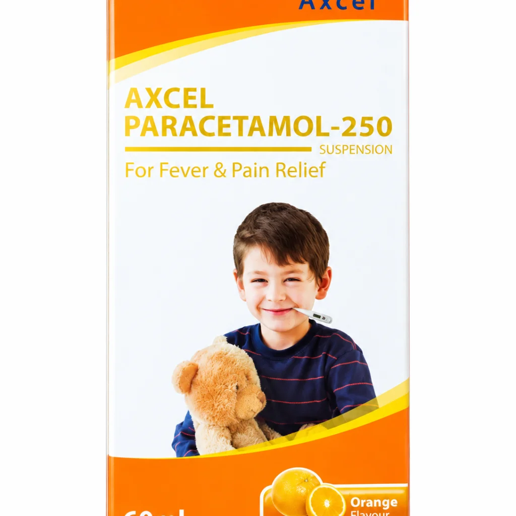 Axcel Paracetamol 250 suspension 60ml — available at pharmacies in Cambodia on PharmKulen