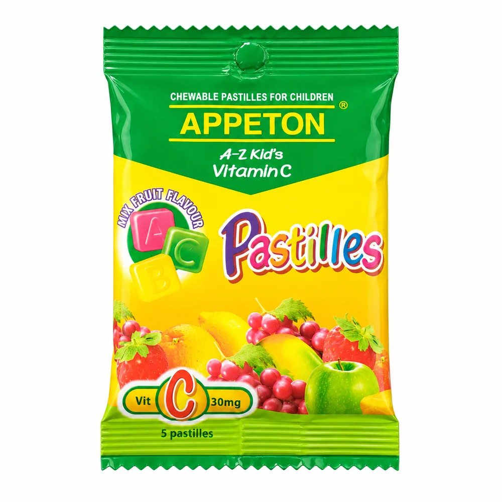 Appeton A-Z Kid's Vitamin C Pastilles — available at pharmacies in Cambodia on PharmKulen
