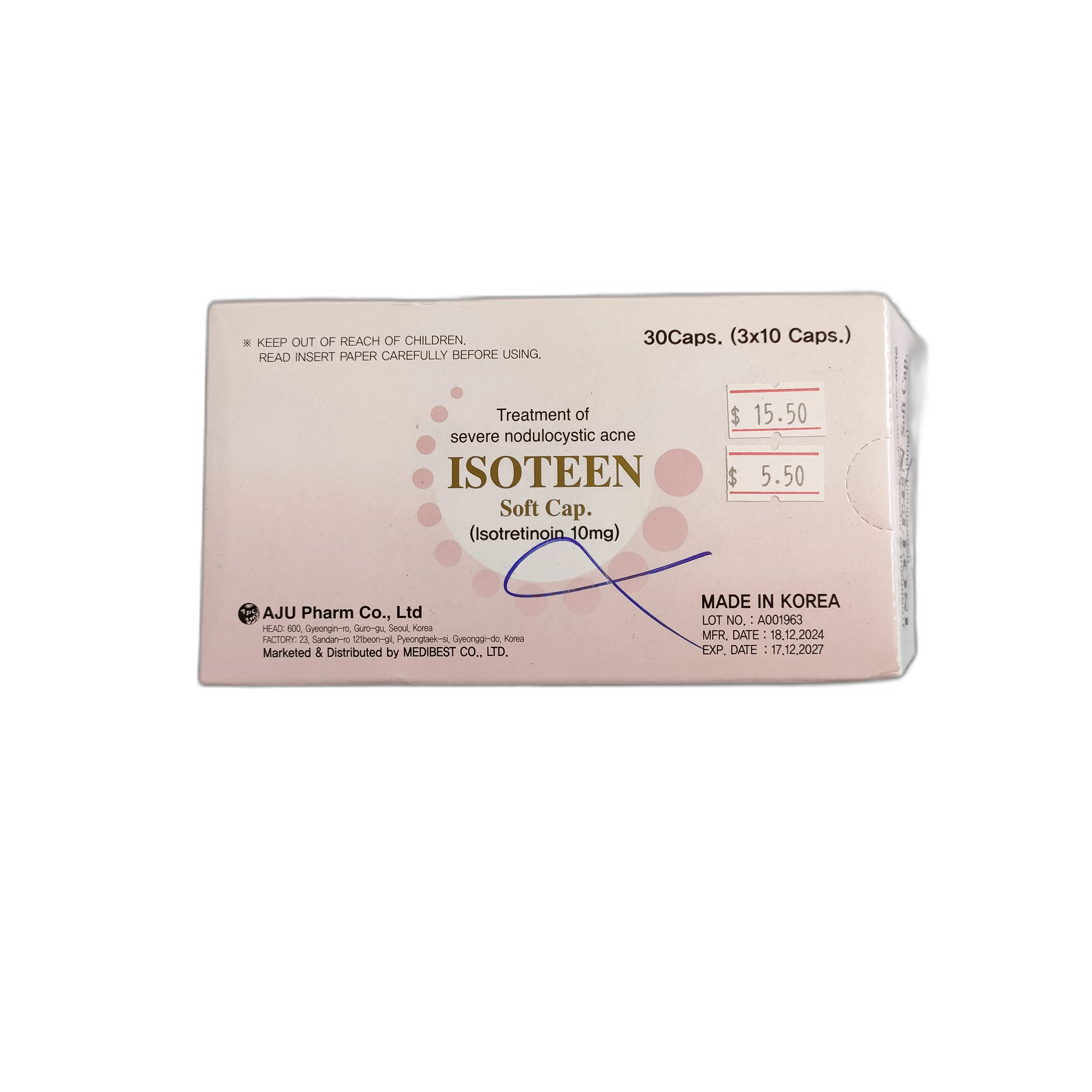 Isoteen Soft Cap (Isotretinoin 10mg) — available at pharmacies in Cambodia on PharmKulen