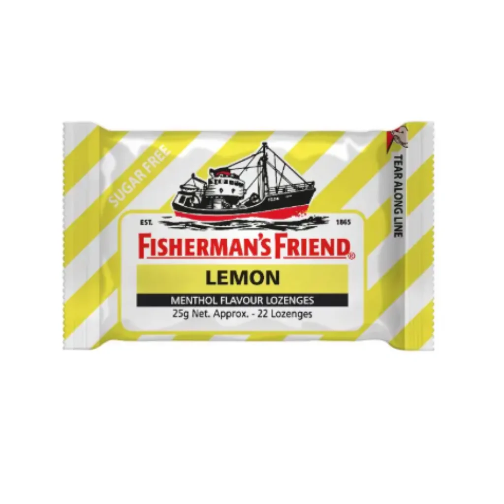 Fisherman's Friend Lemon — available at pharmacies in Cambodia on PharmKulen
