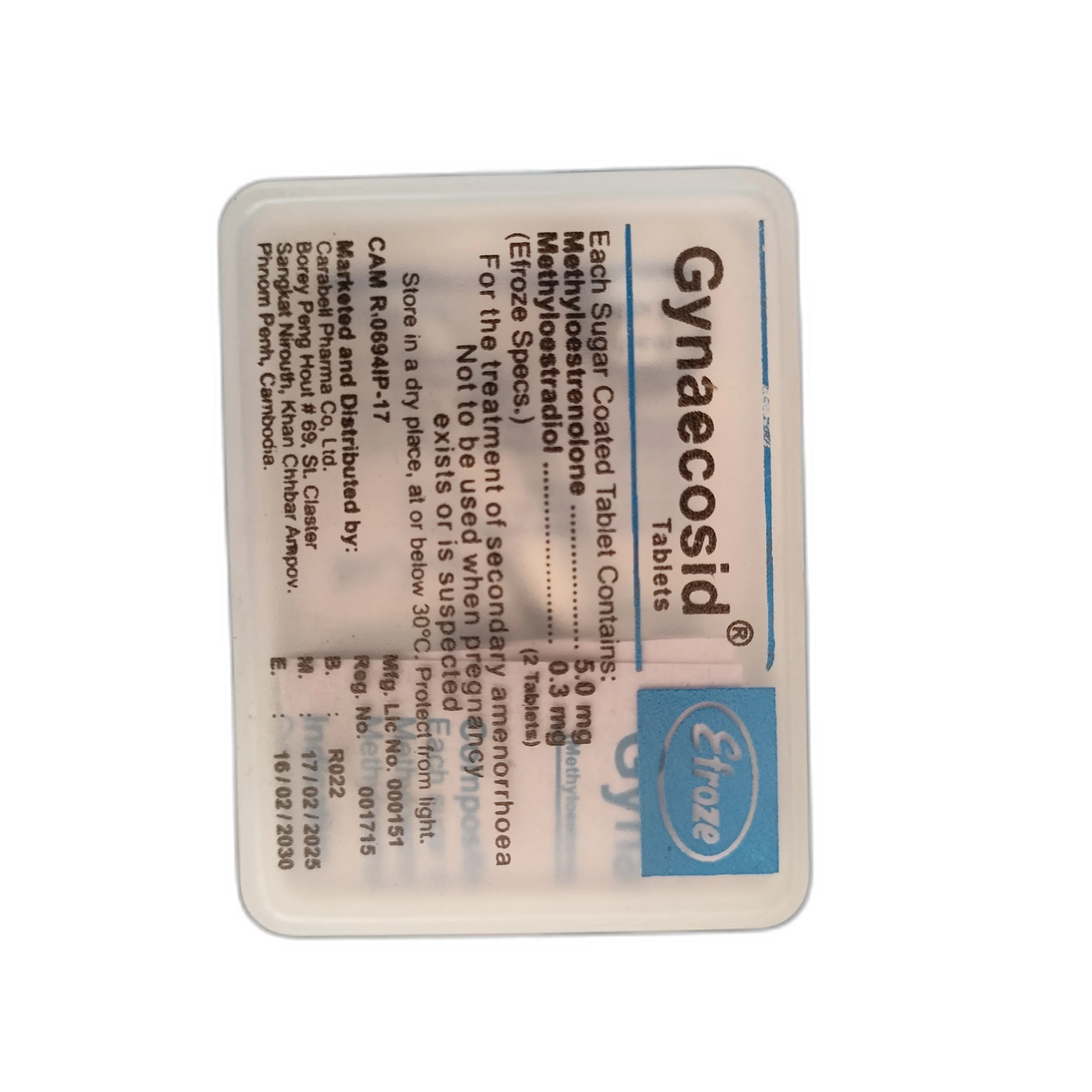 Gynaecosid — available at pharmacies in Cambodia on PharmKulen
