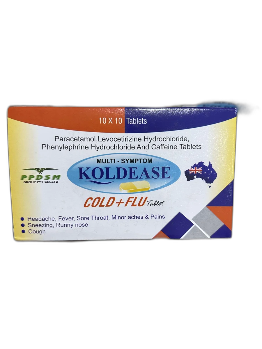 Koldease Cold+Flu — available at pharmacies in Cambodia on PharmKulen