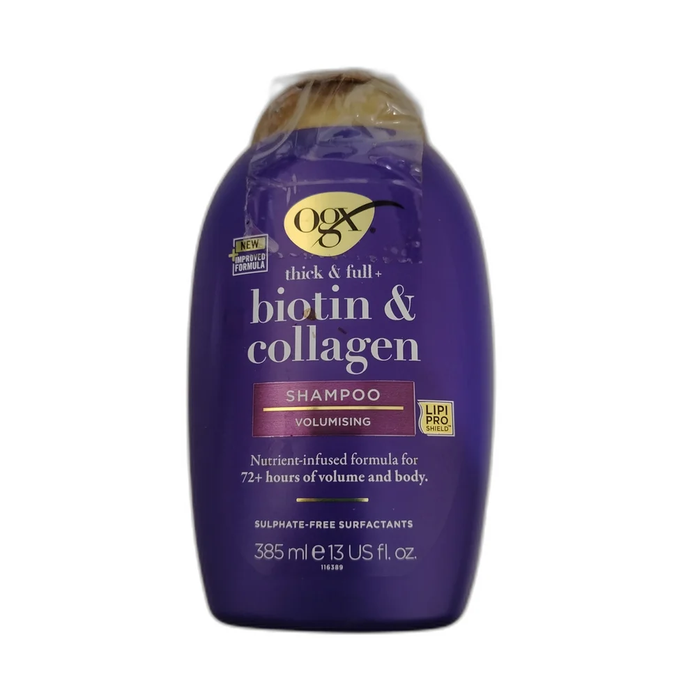 OGX Thick & Full Biotin & Collagen Shampoo — available at pharmacies in Cambodia on PharmKulen
