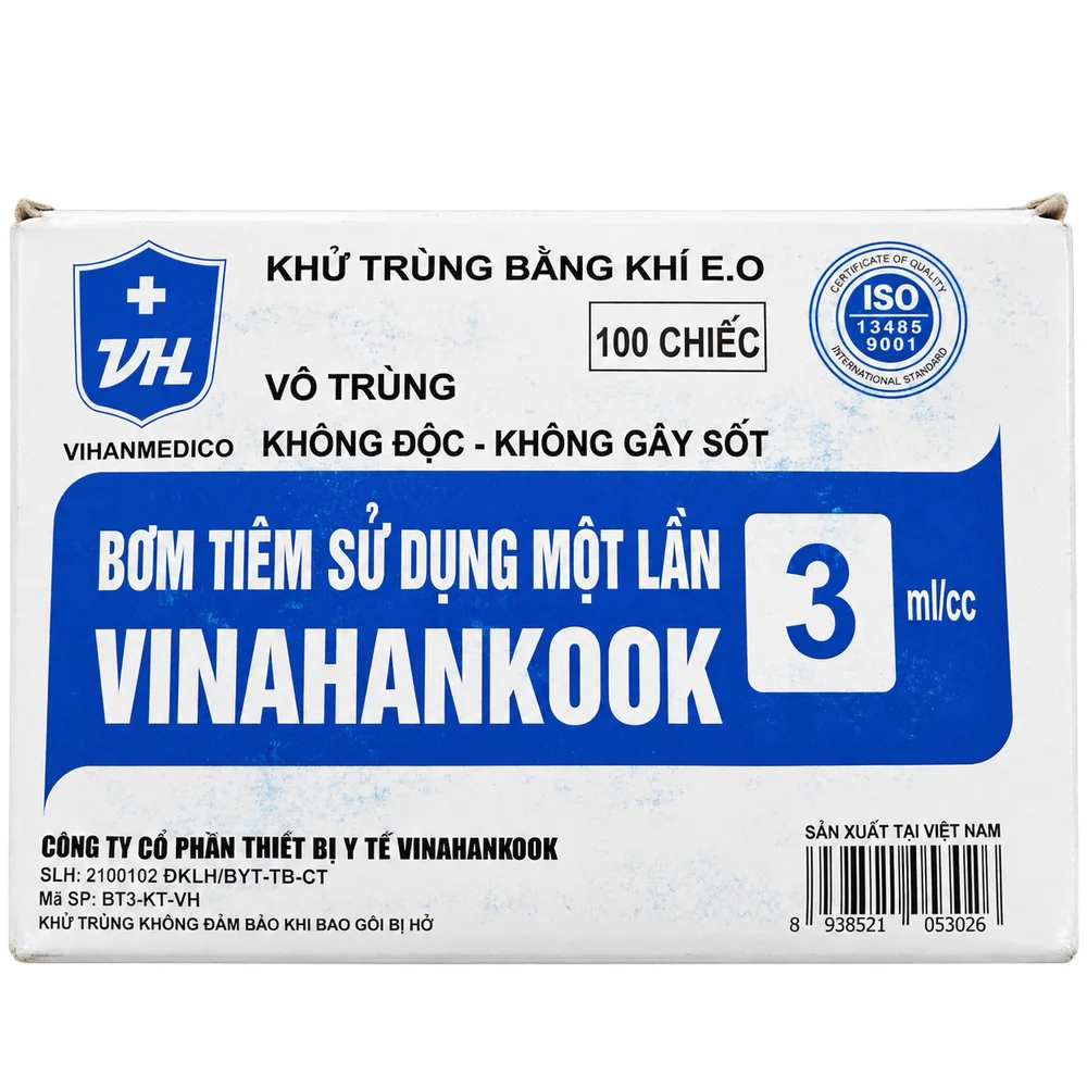Vinahankook 3 ml/cc Disposable Syringes — available at pharmacies in Cambodia on PharmKulen