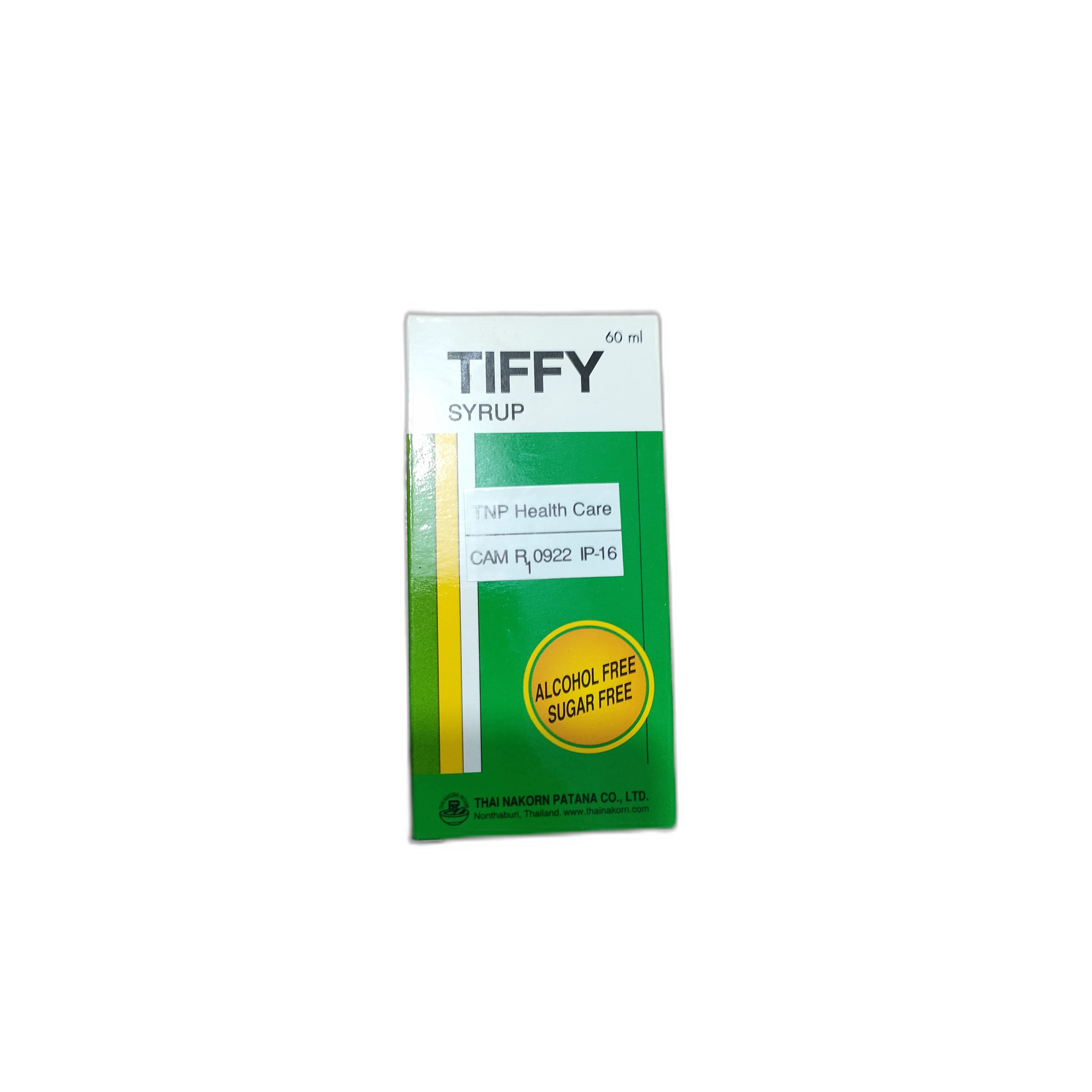 Tiffy Syrup — available at pharmacies in Cambodia on PharmKulen