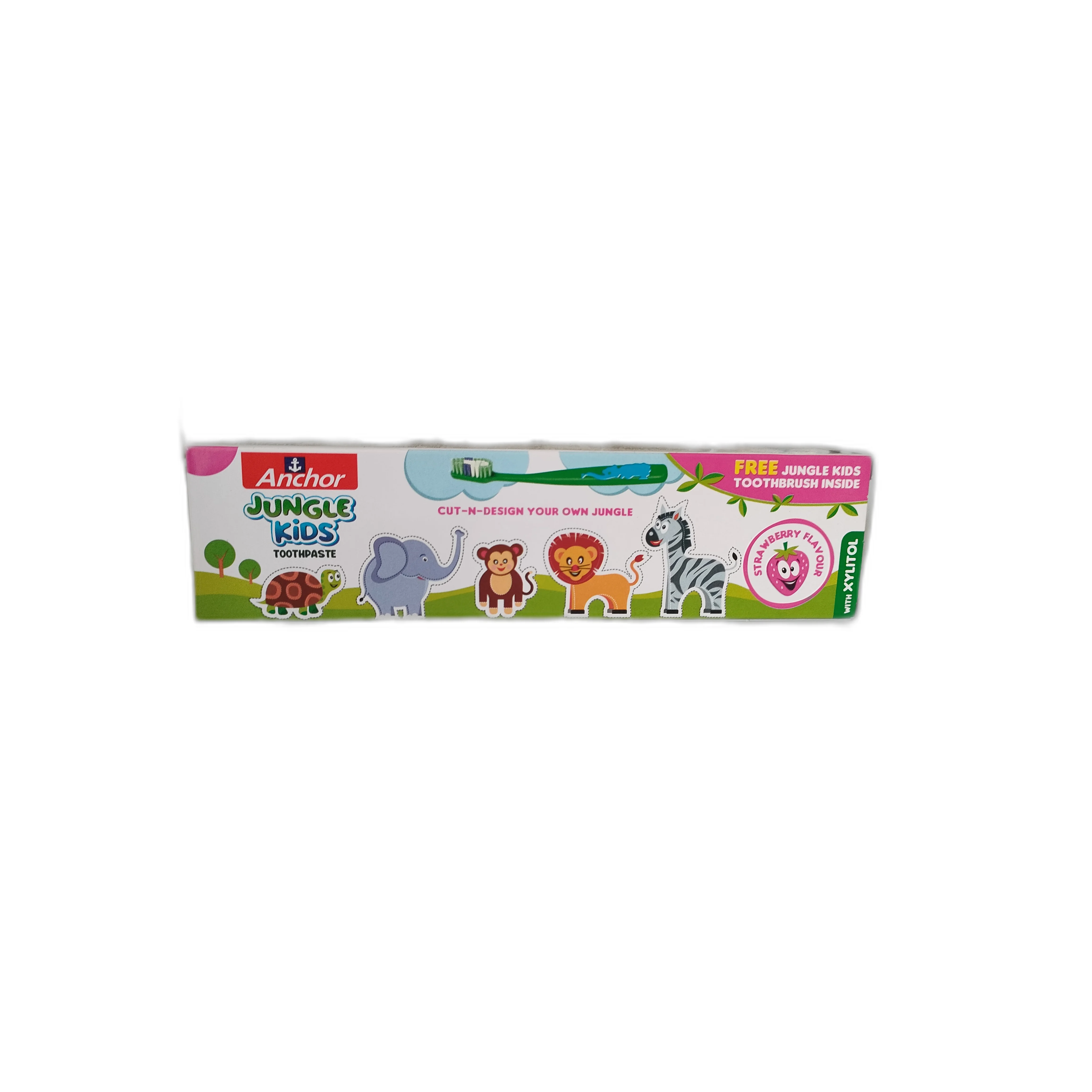 Anchor Jungle Kids Toothpaste — available at pharmacies in Cambodia on PharmKulen