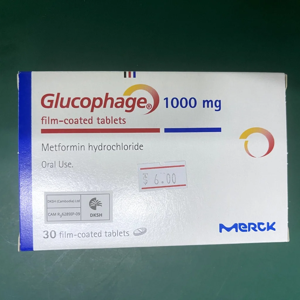 Glucophage 1000 — available at pharmacies in Cambodia on PharmKulen