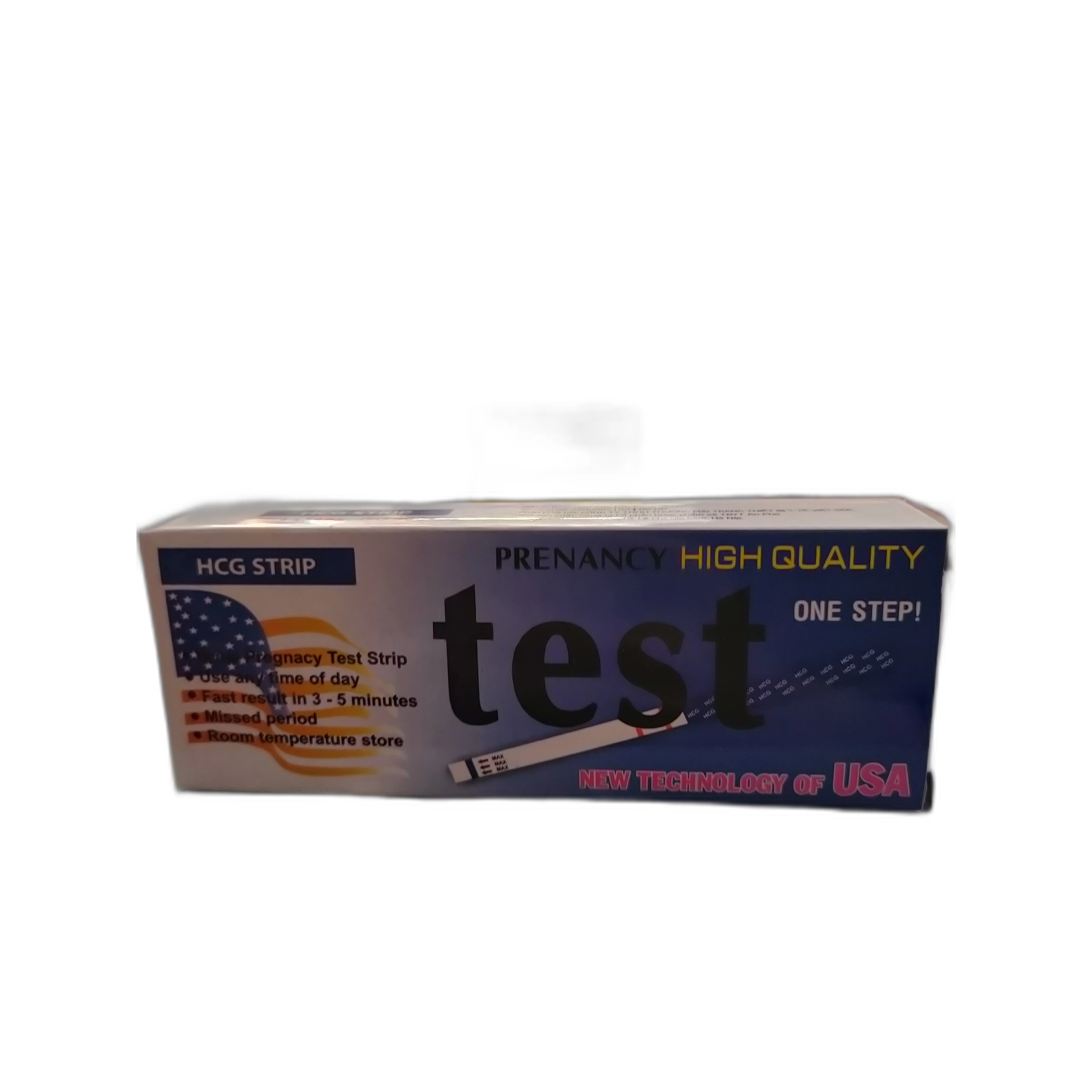 HCG pregnancy test strip — available at pharmacies in Cambodia on PharmKulen