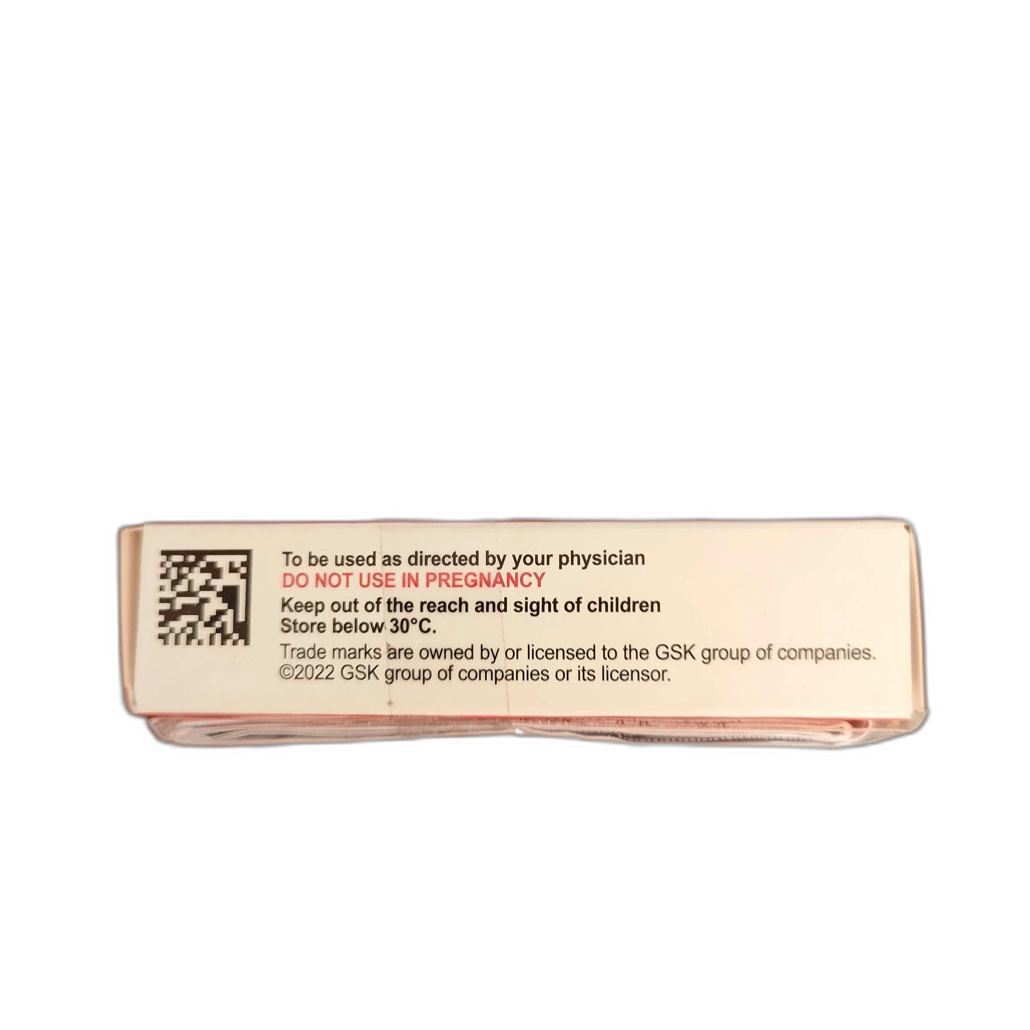 GSK Product (unknown - side view only) — available at pharmacies in Cambodia on PharmKulen