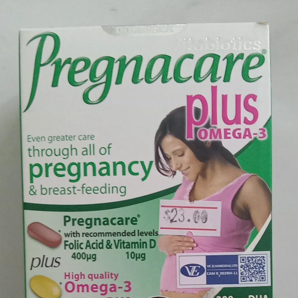 Pregnacare Plus Omega-3 — available at pharmacies in Cambodia on PharmKulen