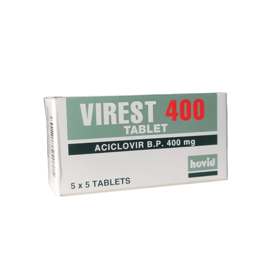 Virest 400 — available at pharmacies in Cambodia on PharmKulen