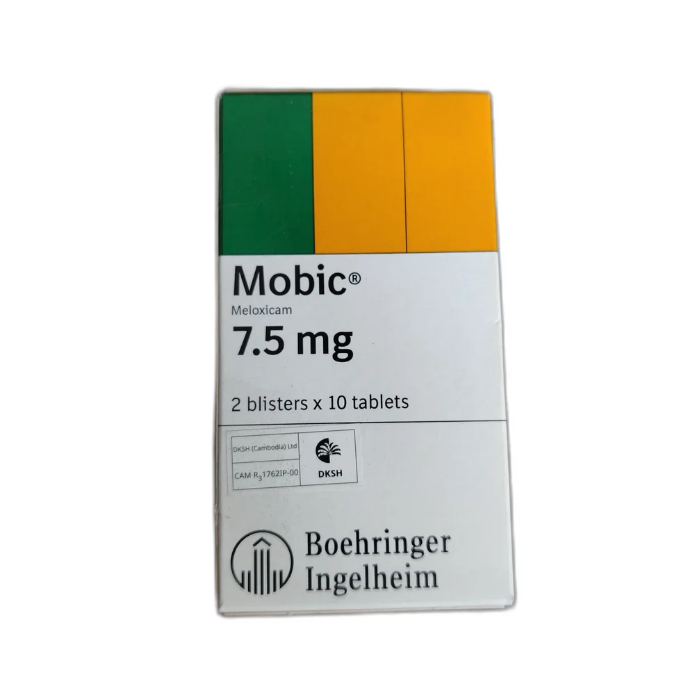 Mobic — available at pharmacies in Cambodia on PharmKulen