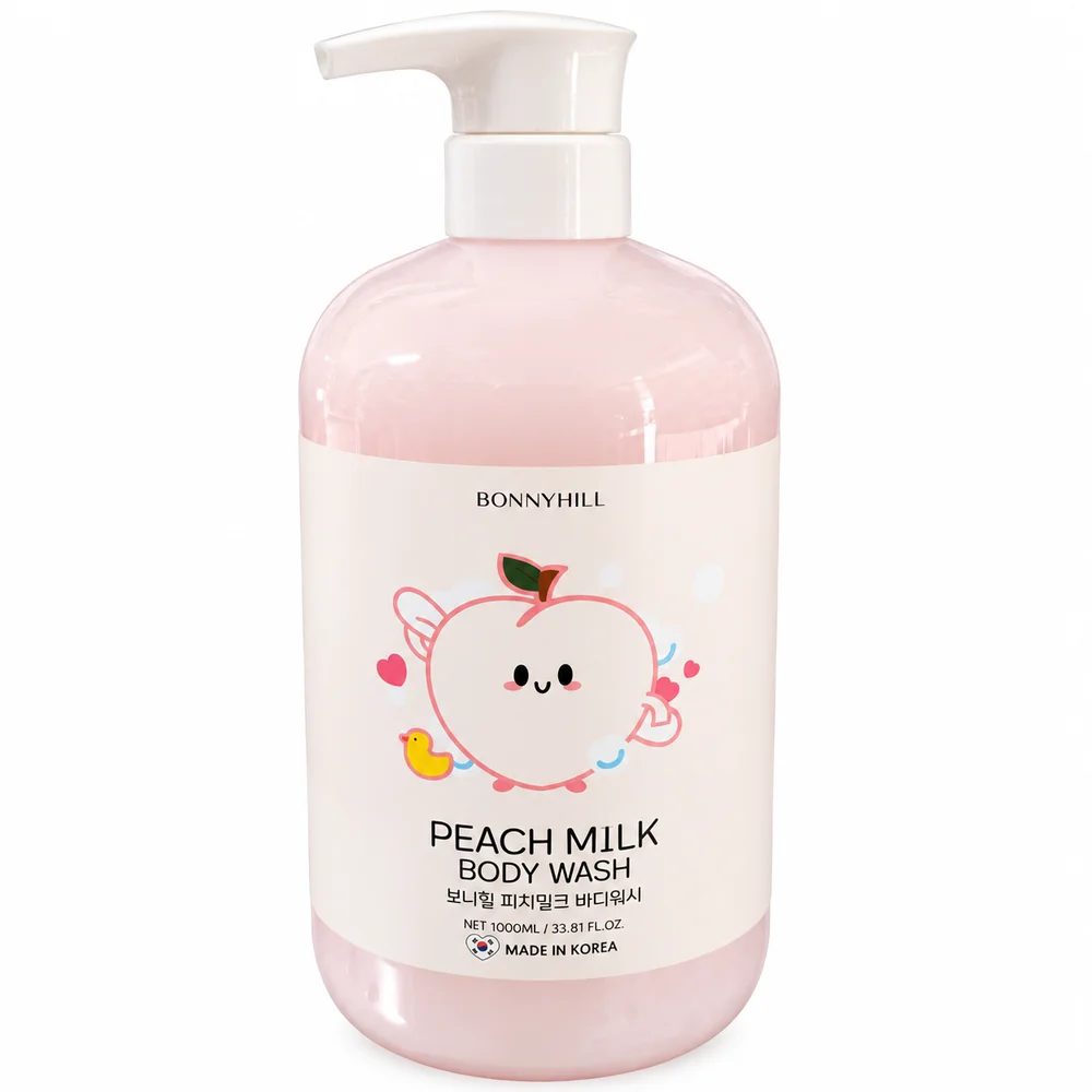 Bonnyhill Peach Milk Body Wash — available at pharmacies in Cambodia on PharmKulen
