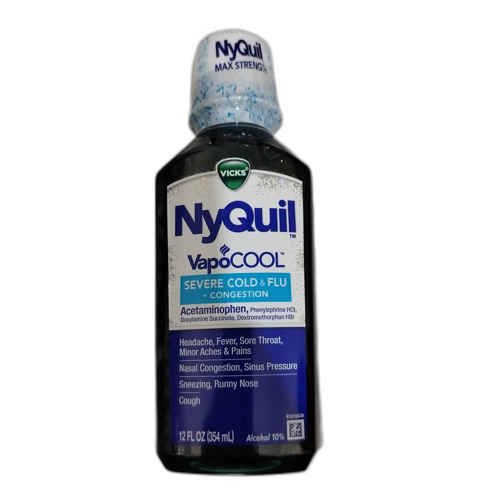 Vicks NyQuil VapoCOOL Severe Cold & Flu + Congestion — available at pharmacies in Cambodia on PharmKulen