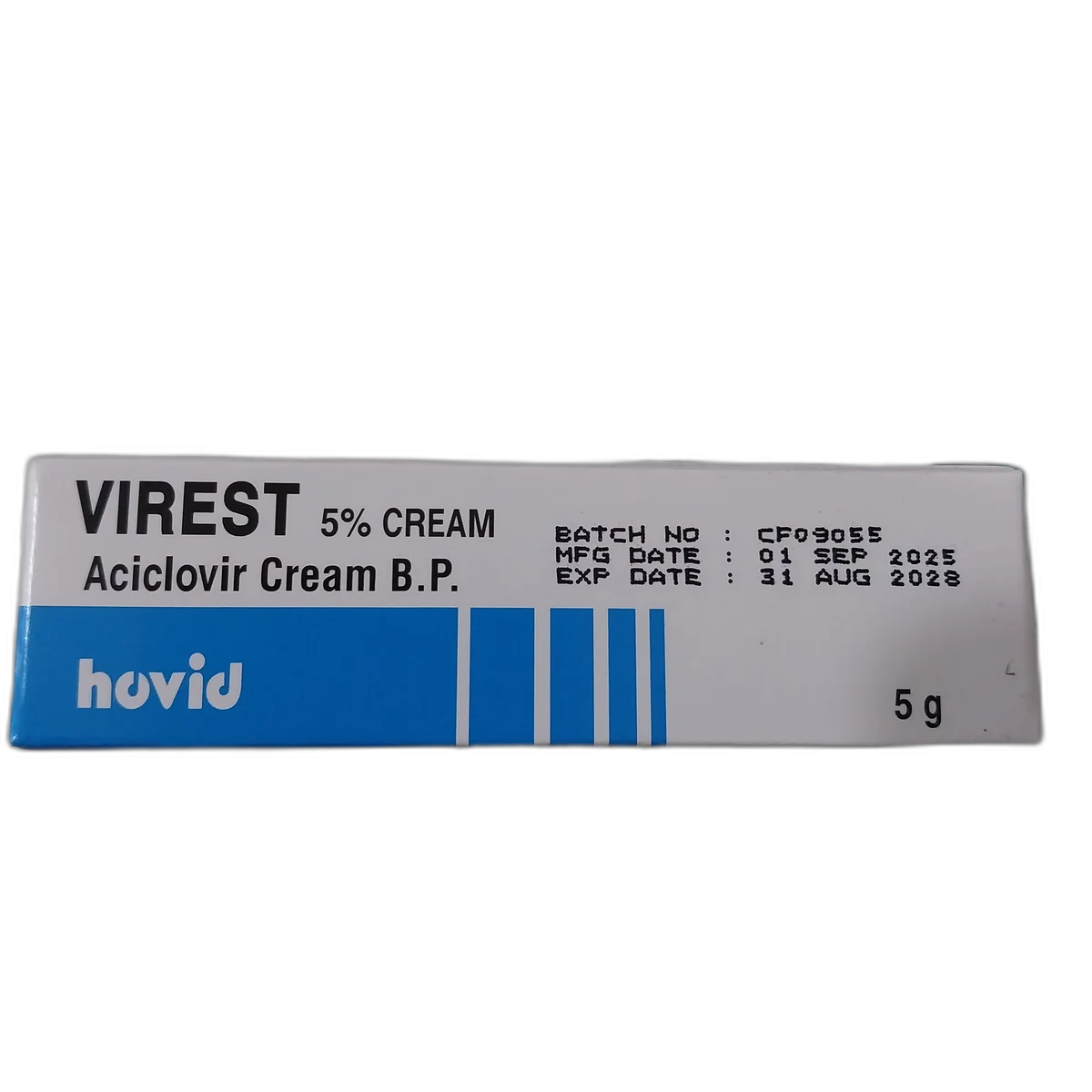 Virest 5% Cream — available at pharmacies in Cambodia on PharmKulen