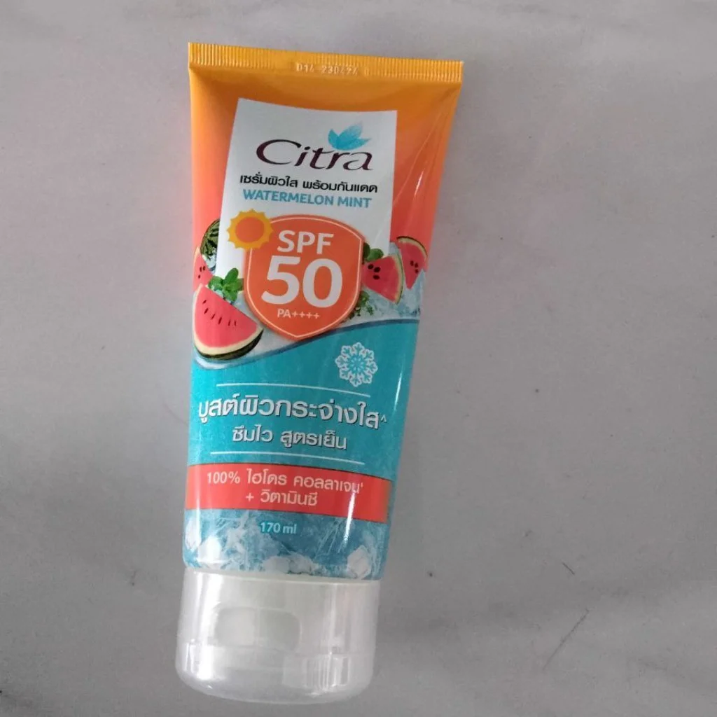 Citra Watermelon Mint Body Serum Lotion SPF 50 PA+ — available at pharmacies in Cambodia on PharmKulen