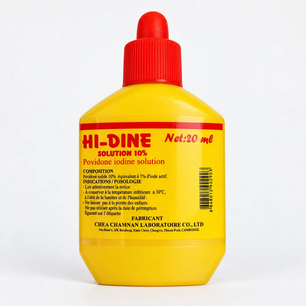 HI-DINE Solution — available at pharmacies in Cambodia on PharmKulen
