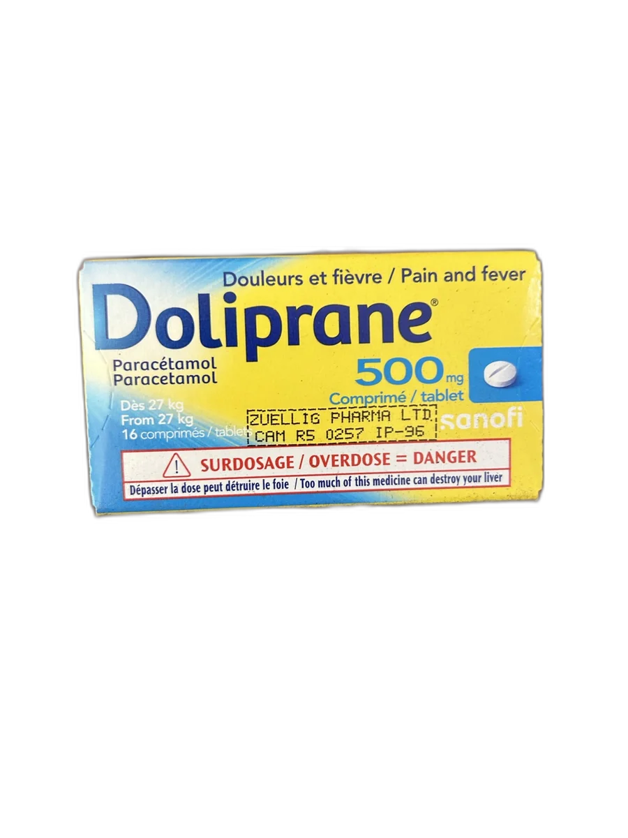 Doliprane 500 mg (Powder) — available at pharmacies in Cambodia on PharmKulen
