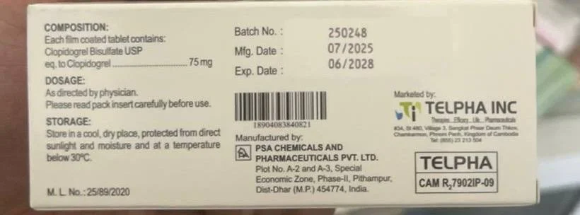Cloplat 75mg — available at pharmacies in Cambodia on PharmKulen