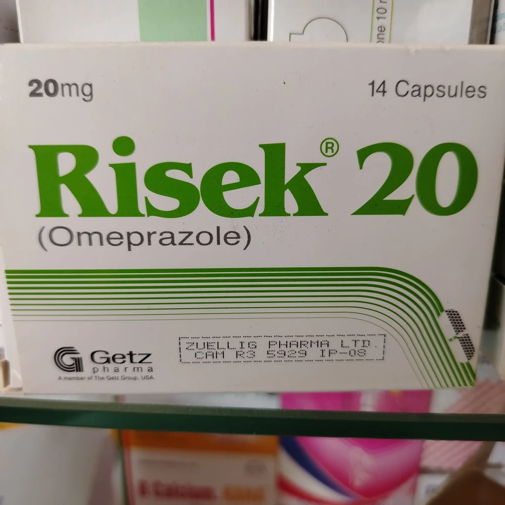 Risek 20 — available at pharmacies in Cambodia on PharmKulen