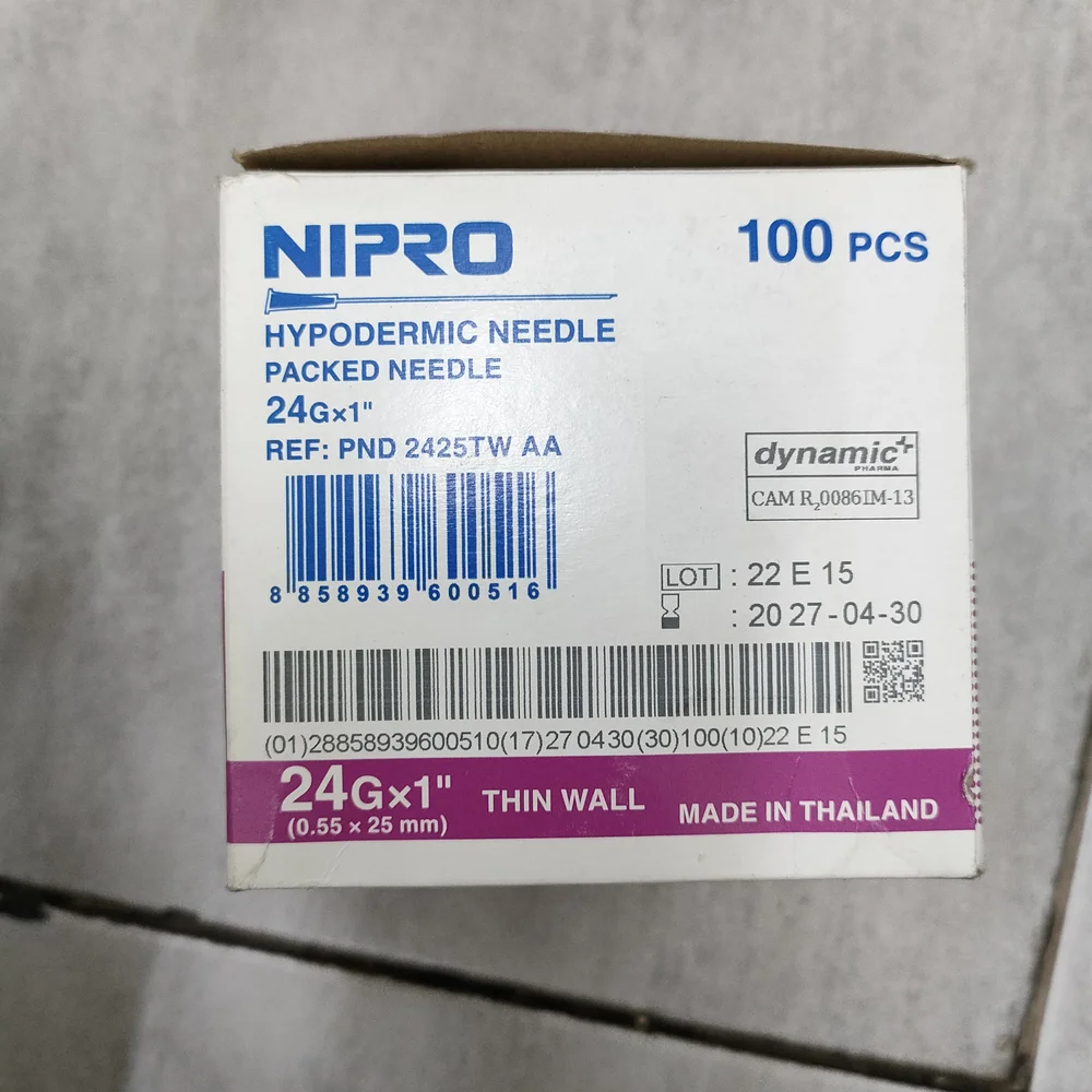 Nipro Hypodermic Needle 23G x 1″ — available at pharmacies in Cambodia on PharmKulen