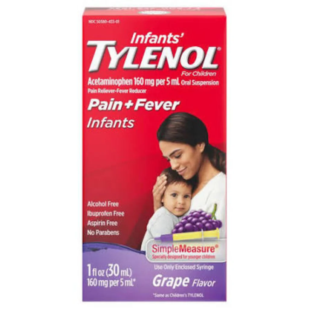 Children's Tylenol — available at pharmacies in Cambodia on PharmKulen