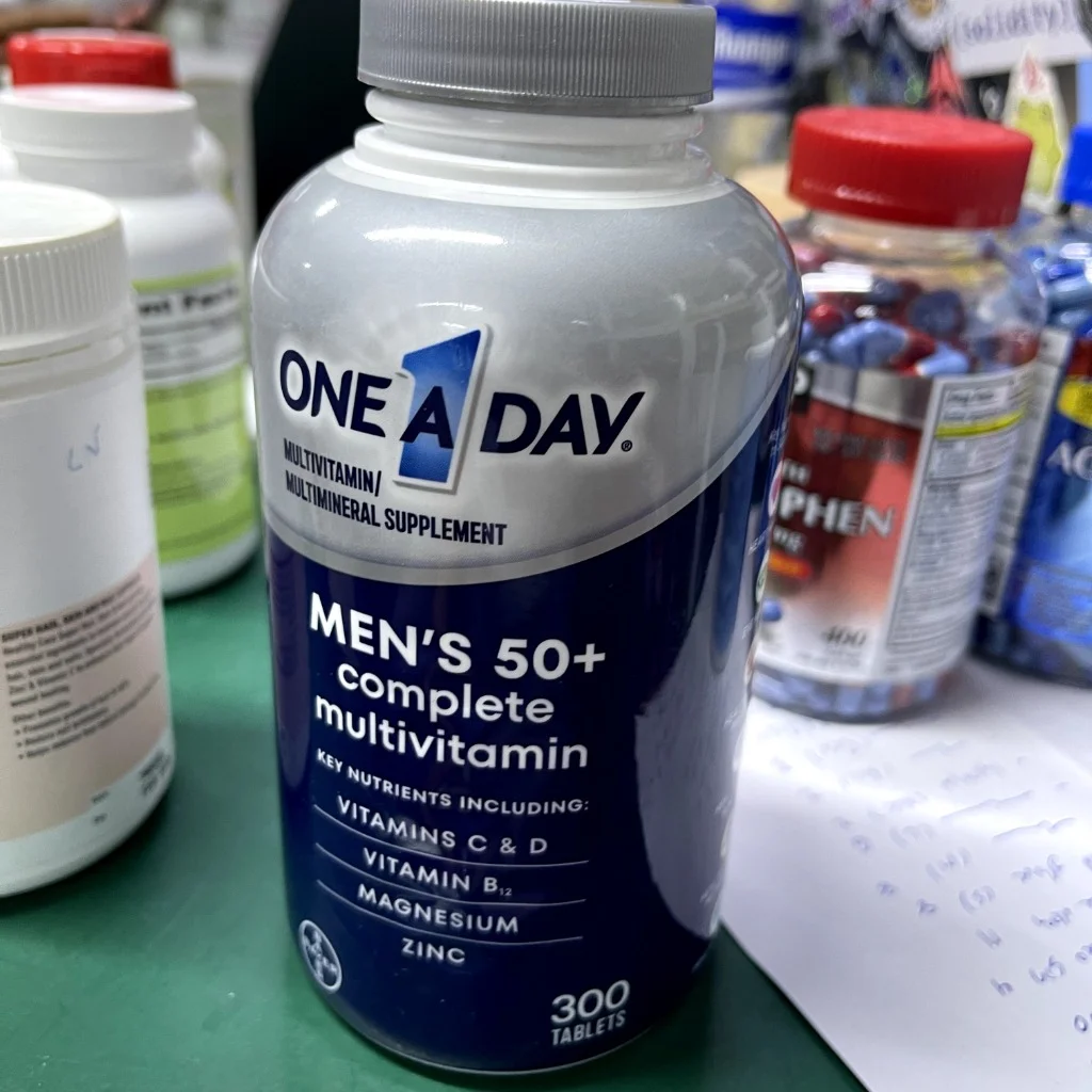 One A Day Men's 50+ complete multivitamin — available at pharmacies in Cambodia on PharmKulen