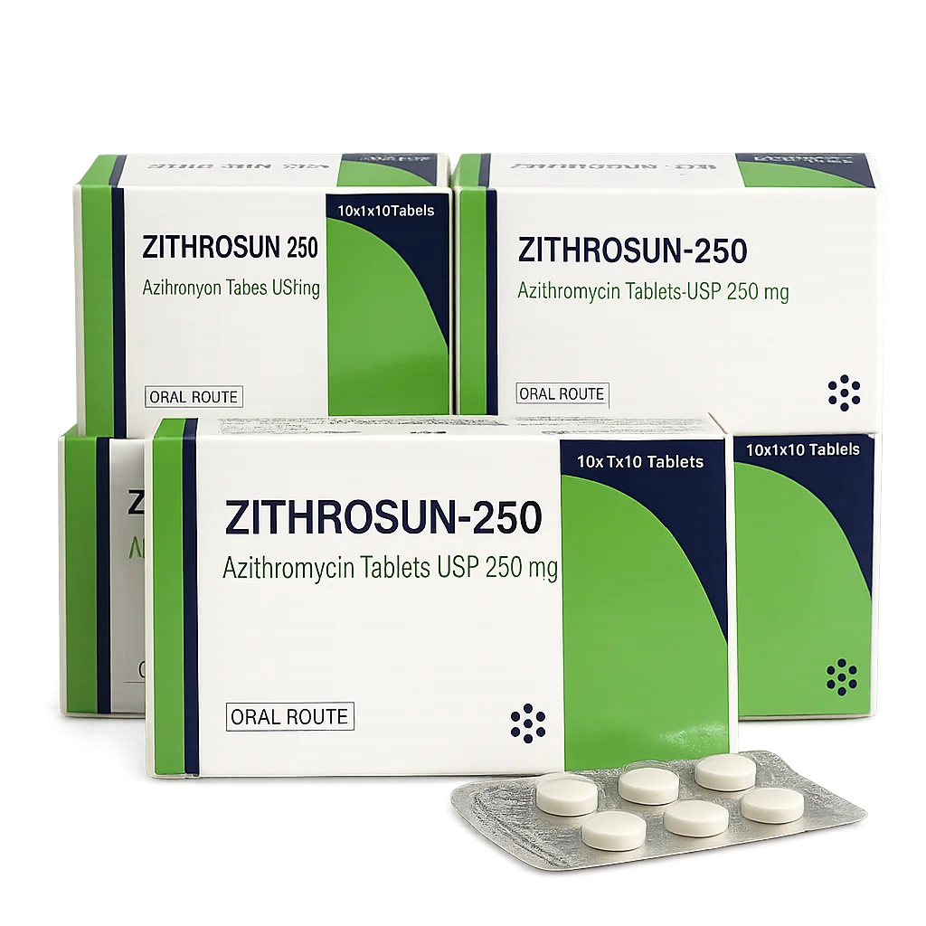 Zithrosun-250 — available at pharmacies in Cambodia on PharmKulen