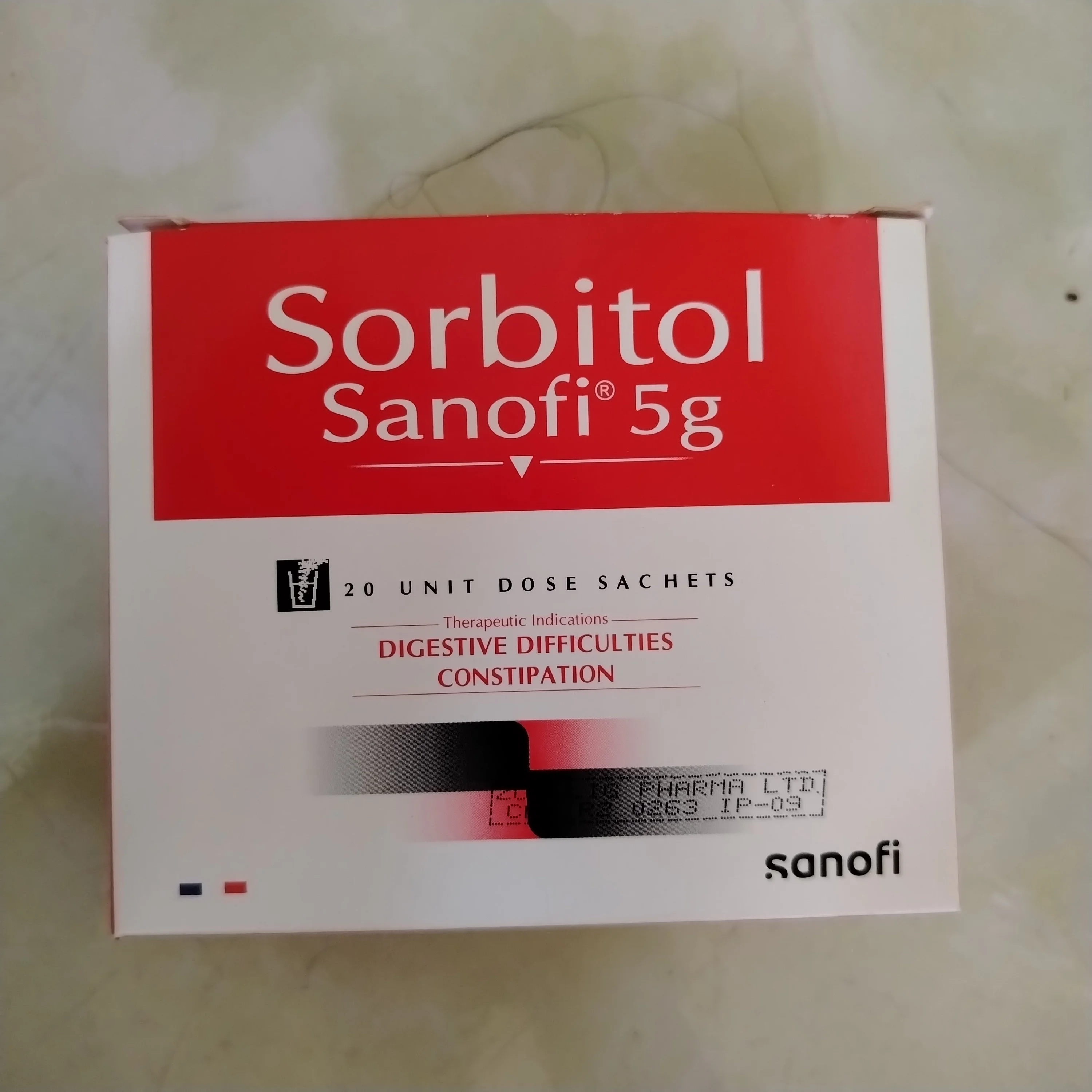 Sorbitol Sanofi 5g — available at pharmacies in Cambodia on PharmKulen