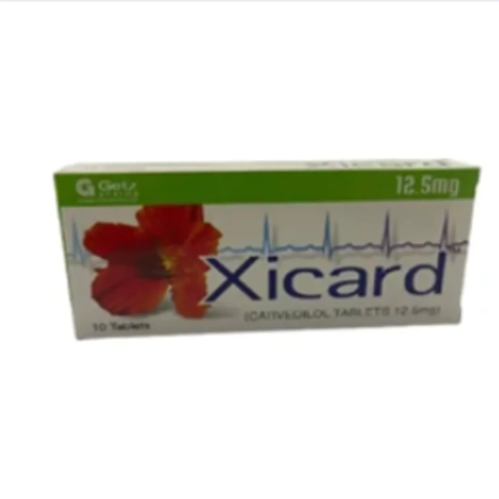 Xicard 12.5mg Tab (Carvedilol) — available at pharmacies in Cambodia on PharmKulen