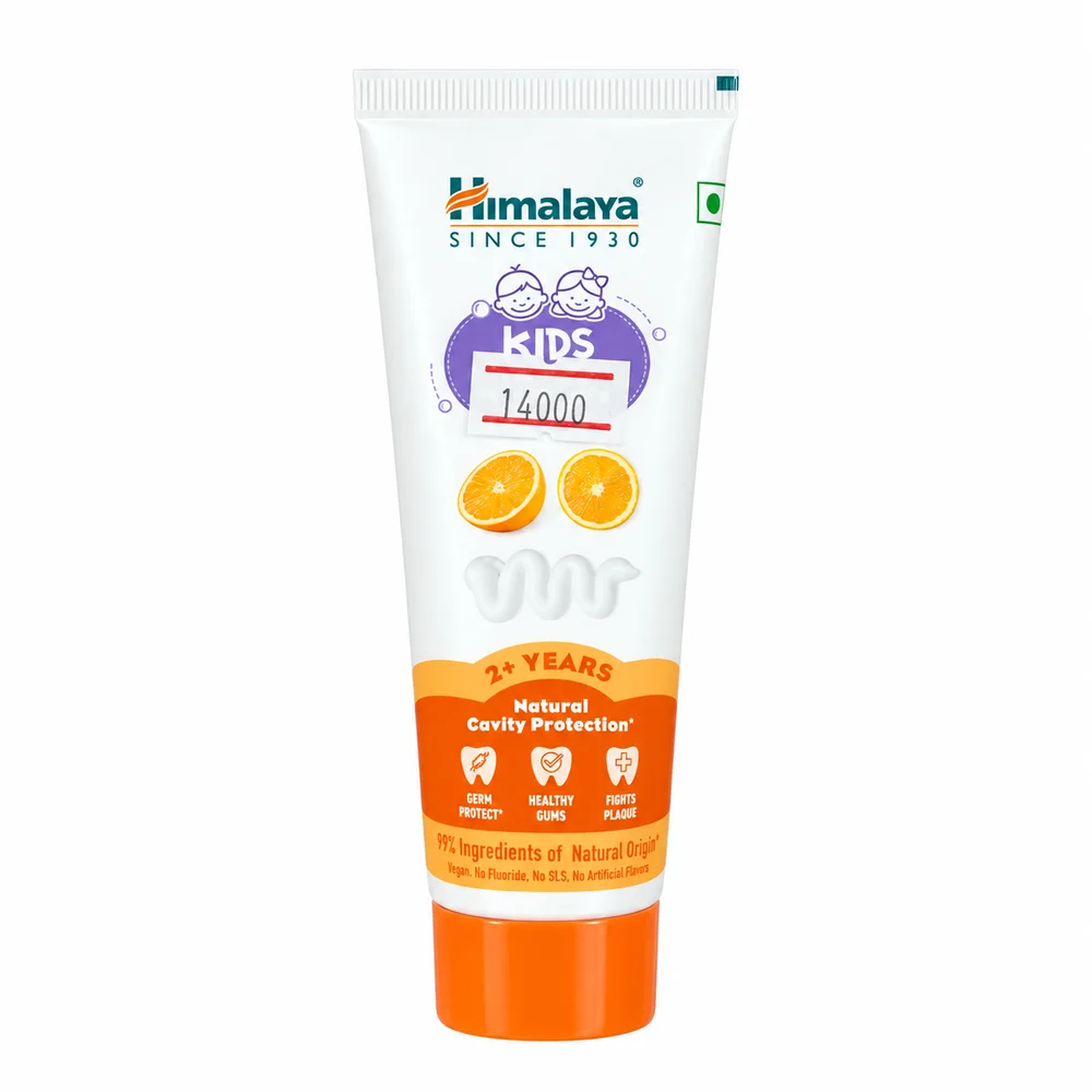 Himalaya Kids Orange Flavor Toothpaste — available at pharmacies in Cambodia on PharmKulen
