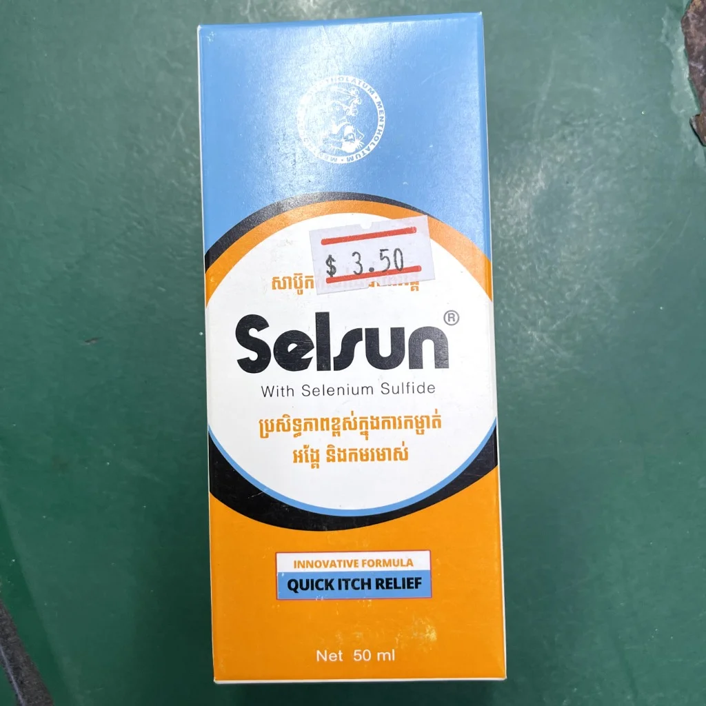 Selsun — available at pharmacies in Cambodia on PharmKulen