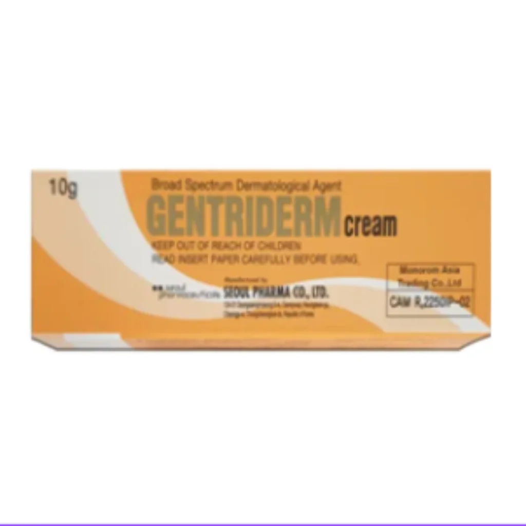 Gentriderm 10g Cream (Betamethasone/Clotrimazole/Gentamicin) — available at pharmacies in Cambodia on PharmKulen
