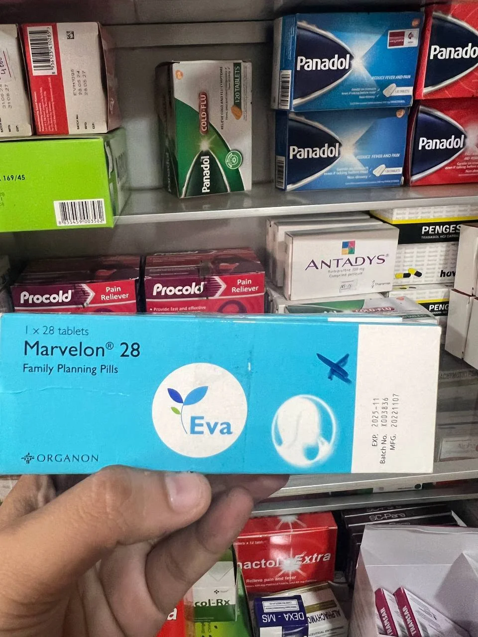Marvelon 28 — available at pharmacies in Cambodia on PharmKulen