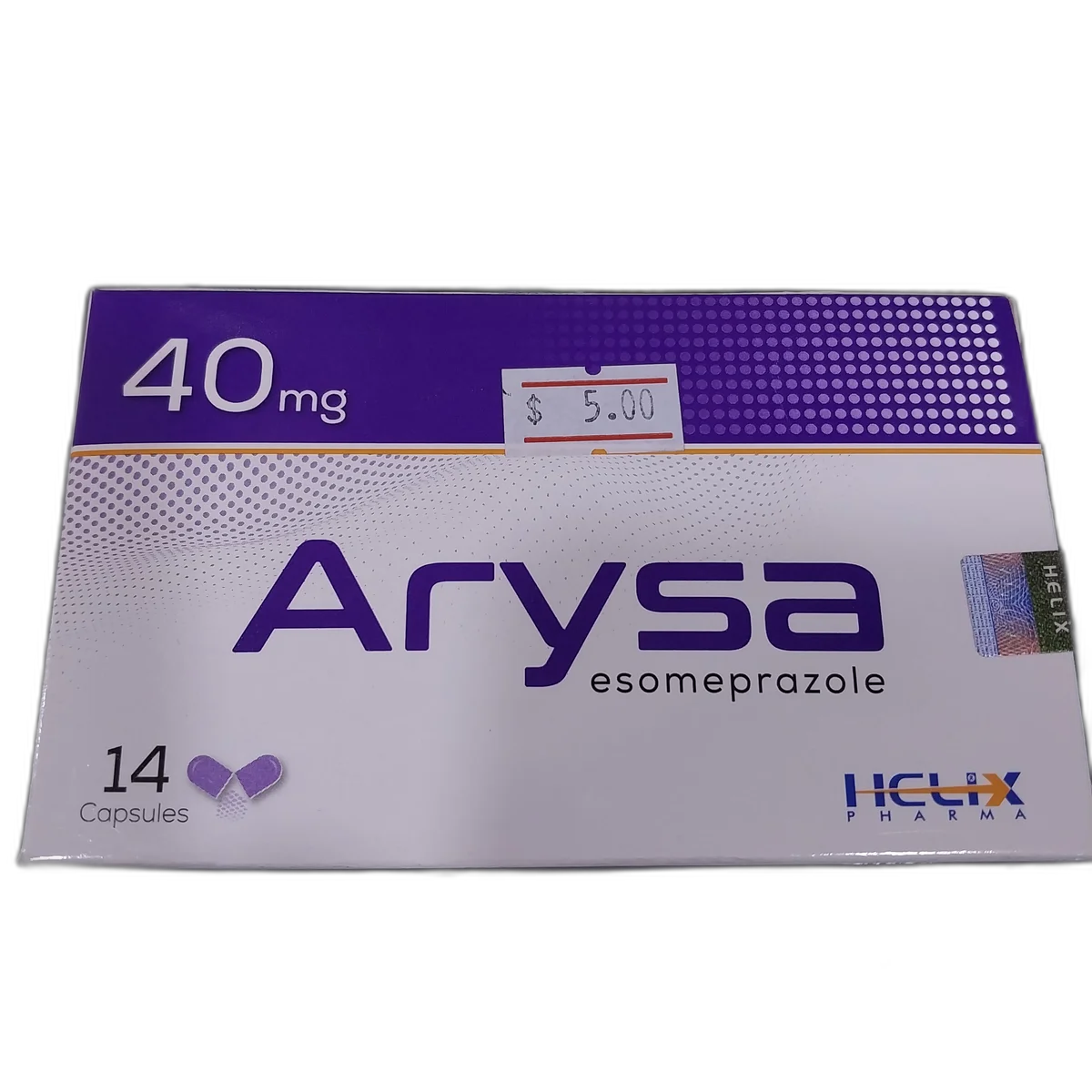 Arysa Esomeprazole 40mg — available at pharmacies in Cambodia on PharmKulen
