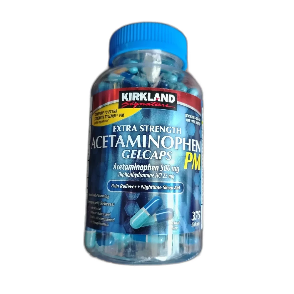 Kirkland Signature Extra Strength Acetaminophen PM — available at pharmacies in Cambodia on PharmKulen