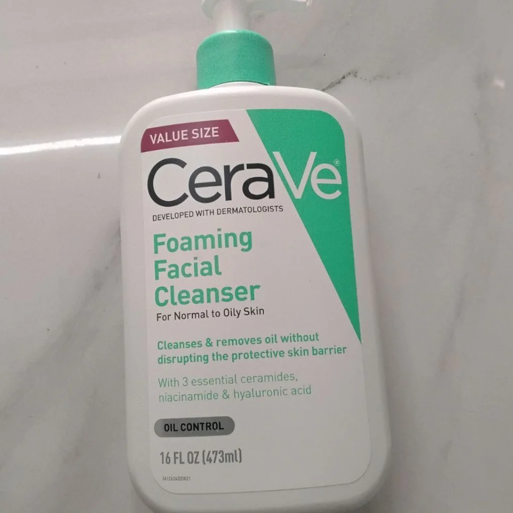 CeraVe Foaming Facial Cleanser — available at pharmacies in Cambodia on PharmKulen