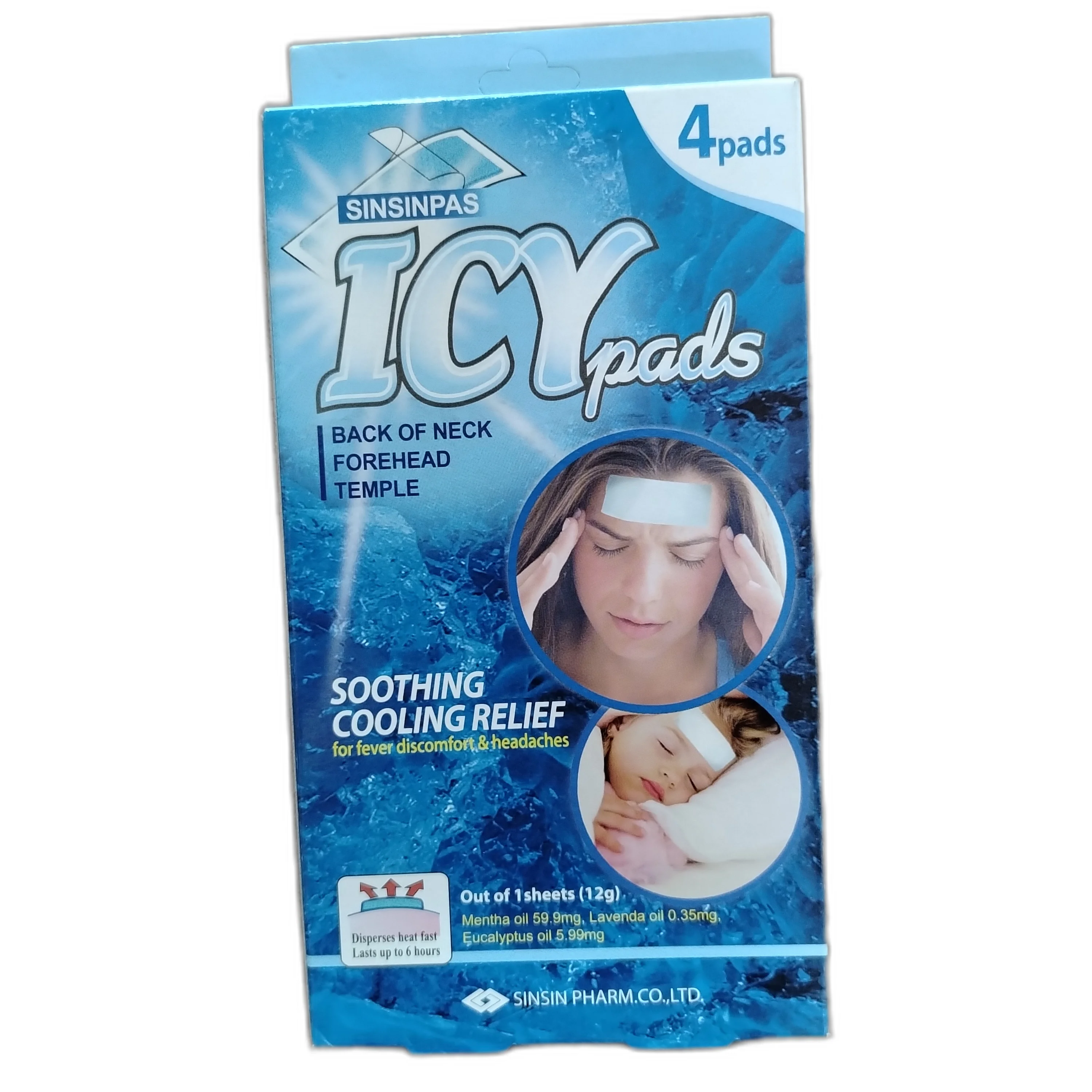 SINSINPAS ICY Pads — available at pharmacies in Cambodia on PharmKulen