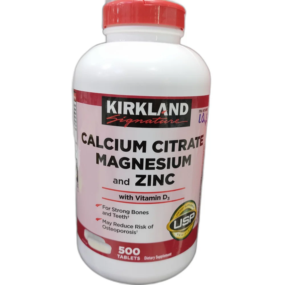 Kirkland Signature Calcium Citrate Magnesium and Zinc with Vitamin D3 — available at pharmacies in Cambodia on PharmKulen