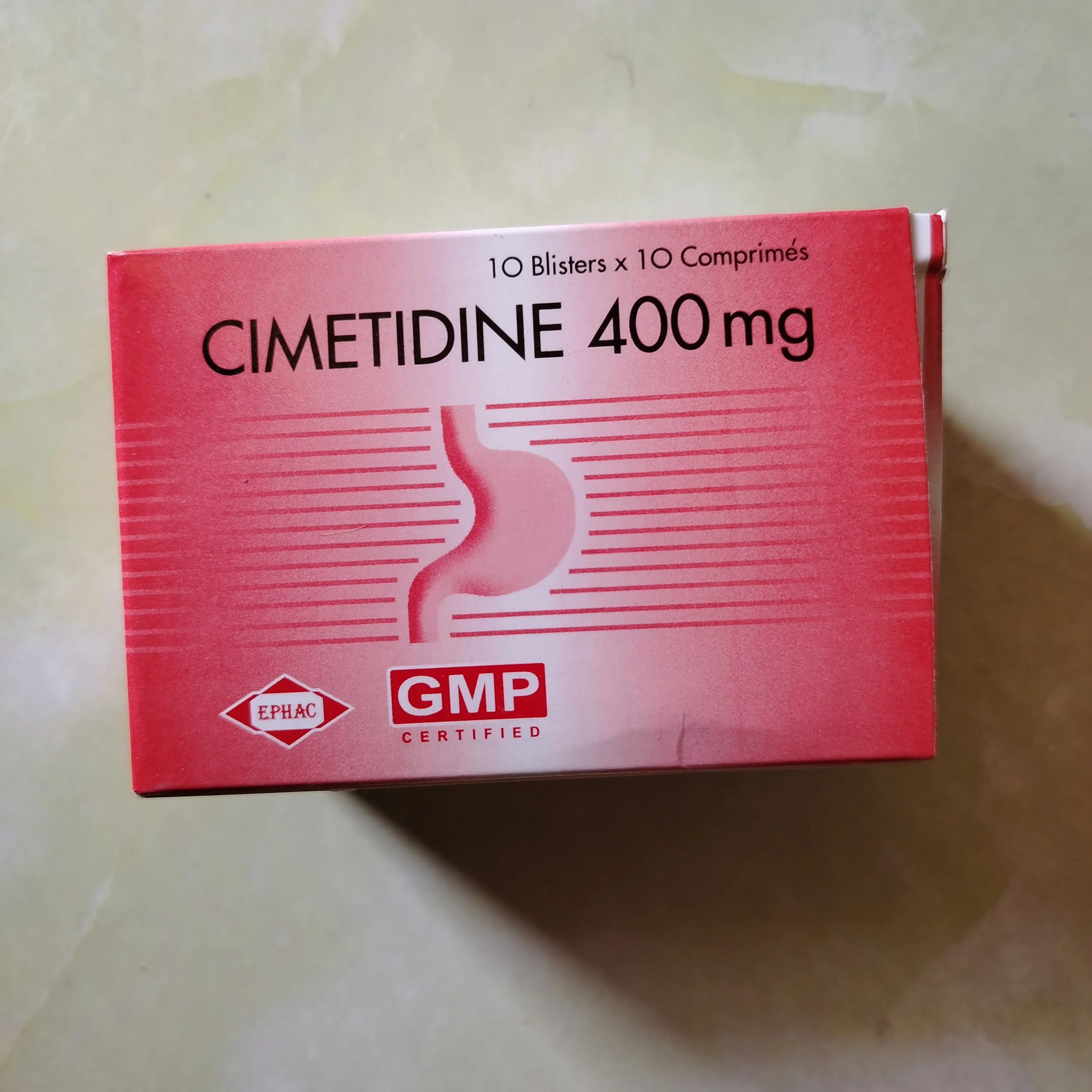 Cimetidine 400mg — available at pharmacies in Cambodia on PharmKulen