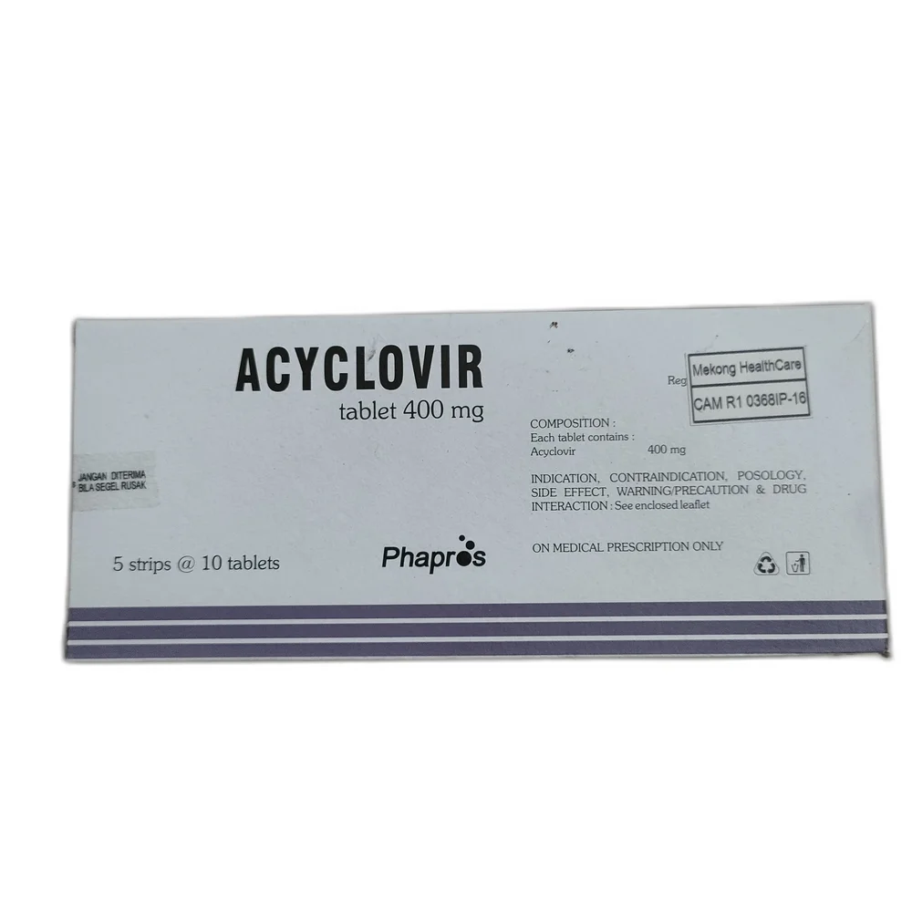 Acyclovir — available at pharmacies in Cambodia on PharmKulen