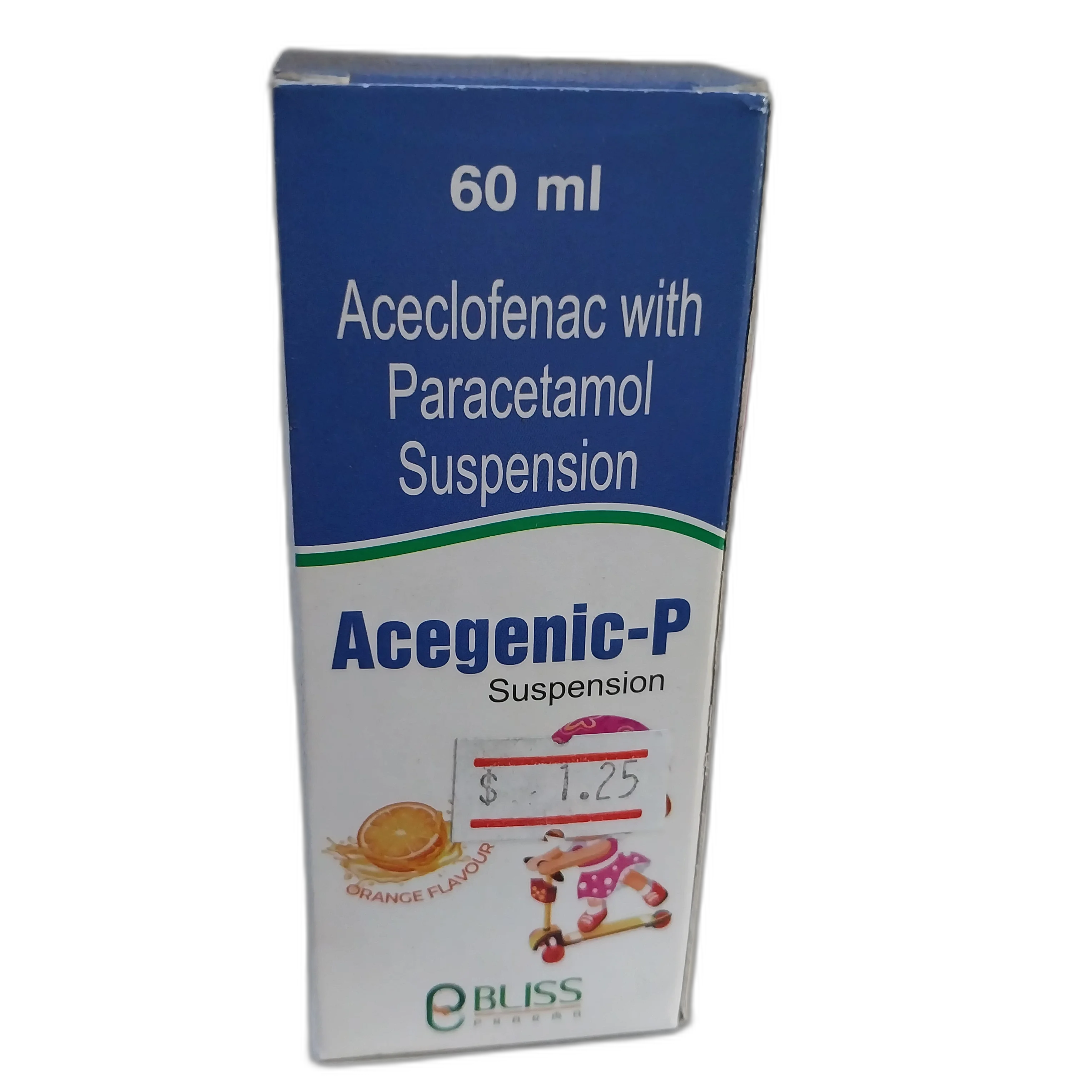 Acegenic-P Suspension — available at pharmacies in Cambodia on PharmKulen