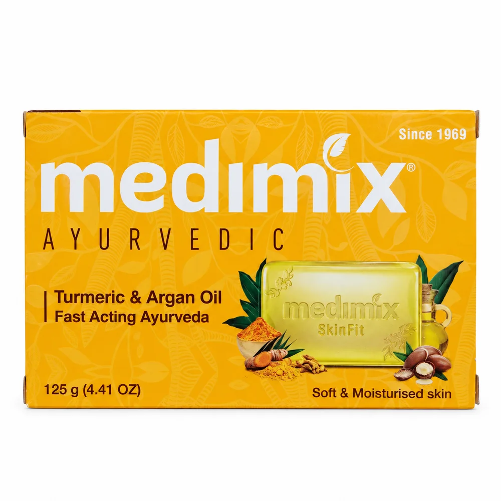 Medimix Ayurvedic Turmeric & Argan Oil Bathing Bar — available at pharmacies in Cambodia on PharmKulen