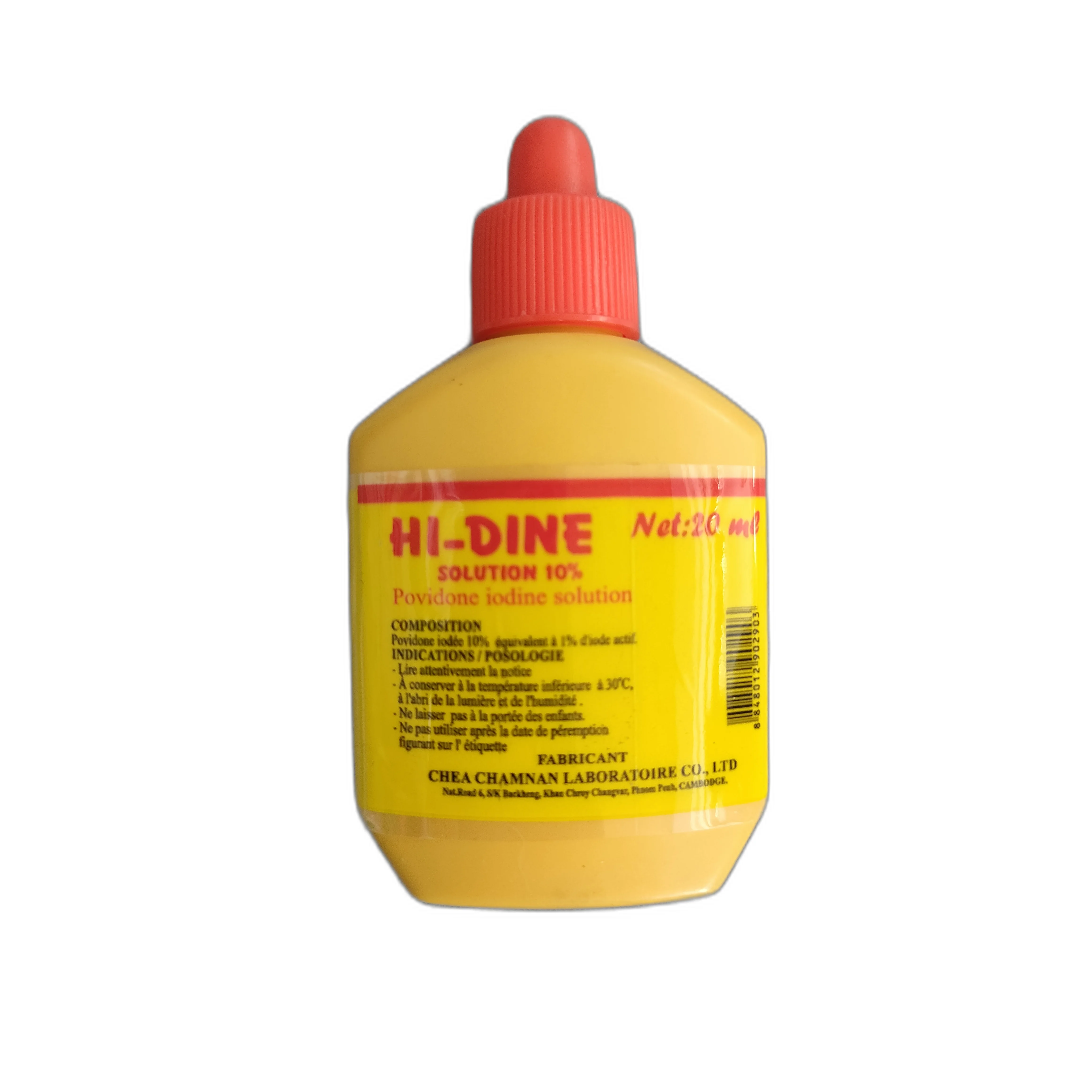 HI-DINE Povidone Iodine Solution 10% — available at pharmacies in Cambodia on PharmKulen