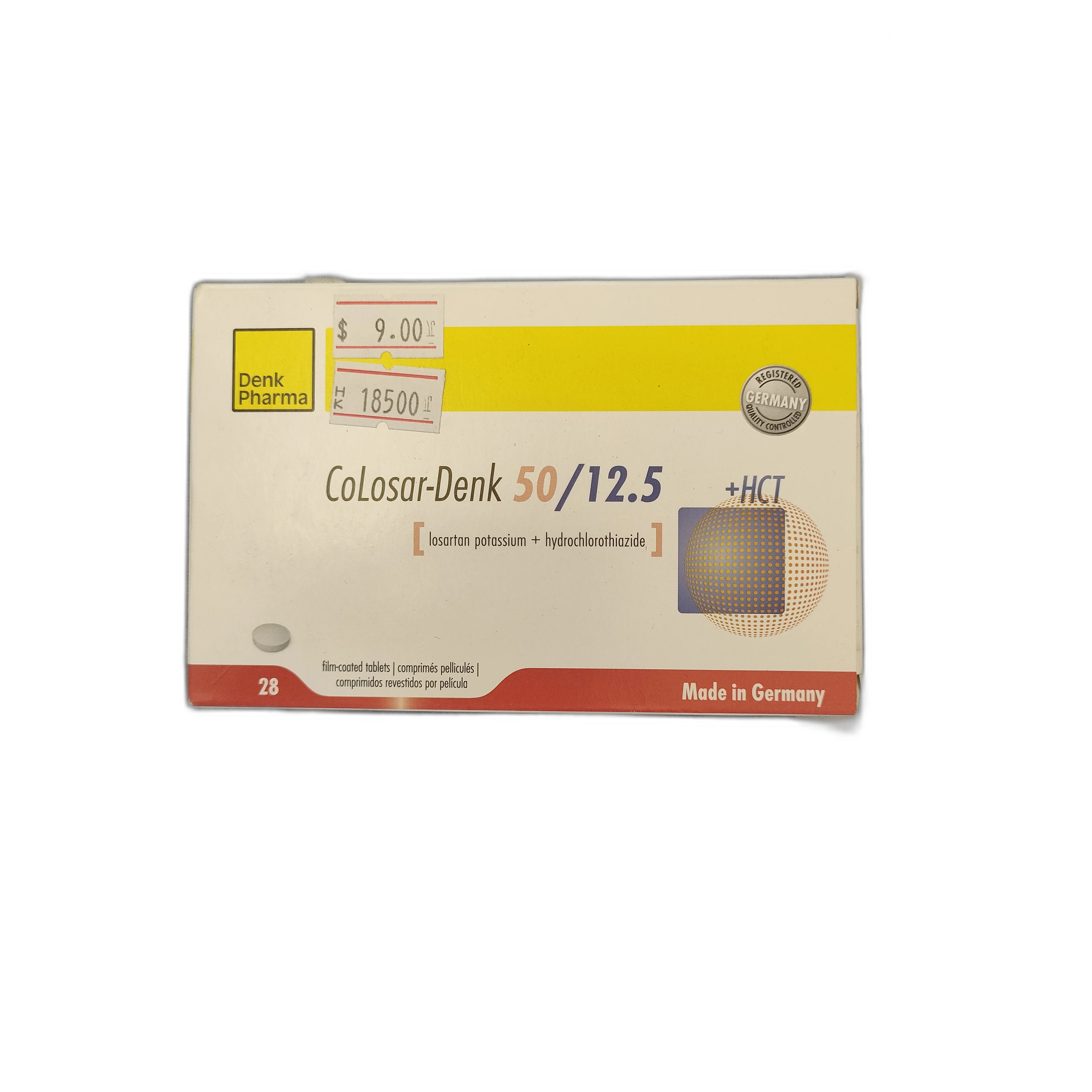 Colosar-Denk 50-12.5 — available at pharmacies in Cambodia on PharmKulen